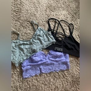 Victoria’s Secrets PINK bralettes all size L!!